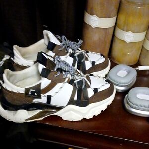 Stylish Brown and White Sneakers